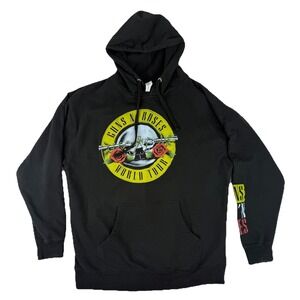 GUNS N' ROSES HOODIE World Tour Bullet Seal Tour Men's XL Black‎